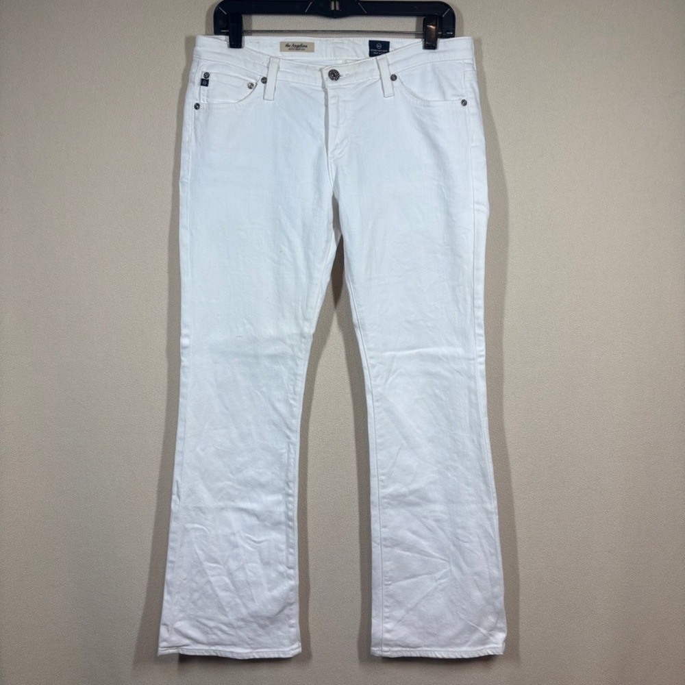 AG Adriano Goldschmied Womens Angelina Petite Boot Cut Jeans 30R White‎ READ